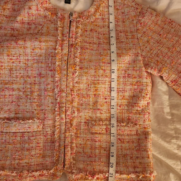 Ann Taylor confetti jacket orange/pink/beige size 0 BNWT - Picture 7 of 12